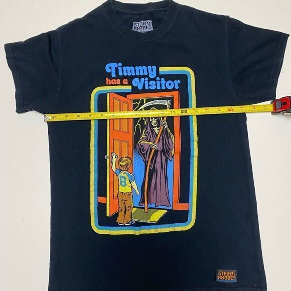 Steven Rhodes Black Grim Reaper Timmy Has A Visitor Graphic Shirt Sz S - Picture 3 of 9